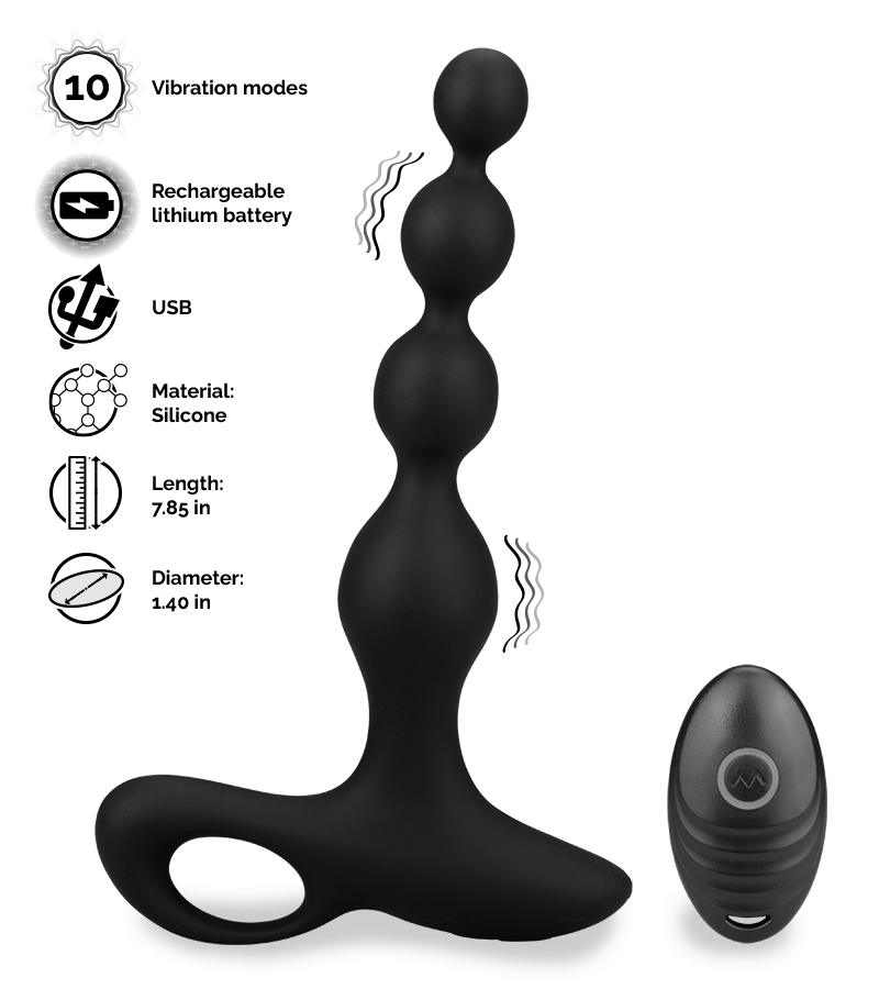 Whisper remote-controlled vibrating anal beads