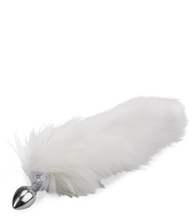 Load image into Gallery viewer, White fur fox tail anal plug