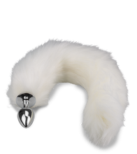 Load image into Gallery viewer, White vegan fur dog tail anal plug