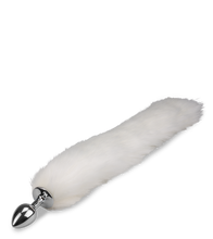 Load image into Gallery viewer, White vegan fur dog tail anal plug
