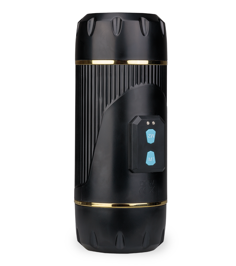 Wild vibrating mouth and pussy masturbator