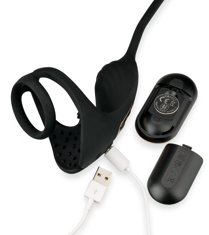 Wind vibrating and thrusting butt plug with cock ring and ball massager