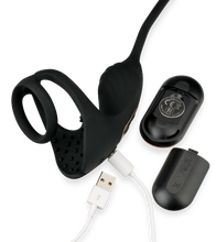 Load image into Gallery viewer, Wind vibrating and thrusting butt plug with cock ring and ball massager