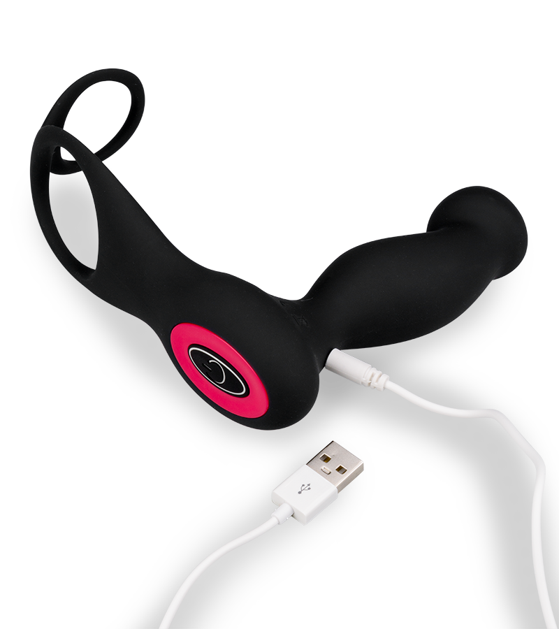 Wireless remote control prostate sex toy with cock ring