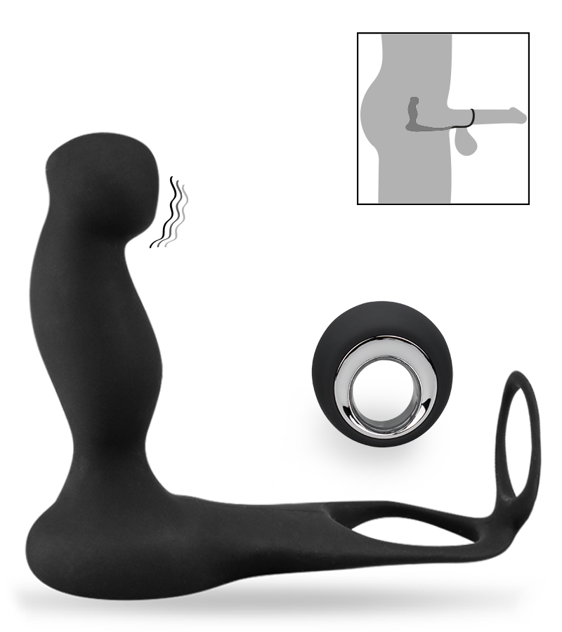 Wireless remote control prostate sex toy with cock ring