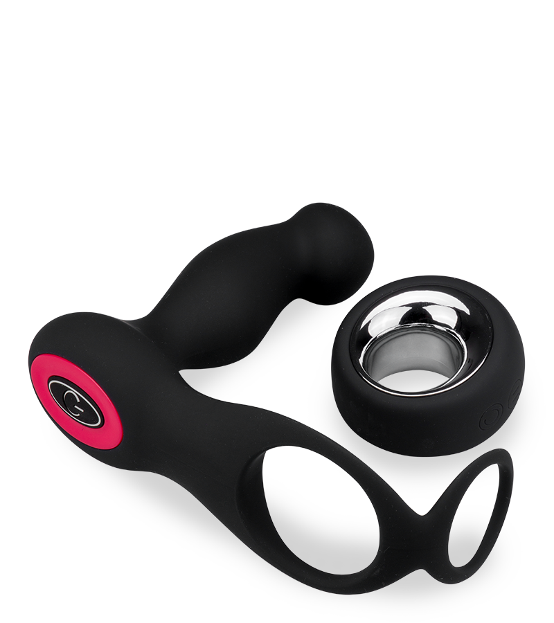 Wireless remote control prostate sex toy with cock ring