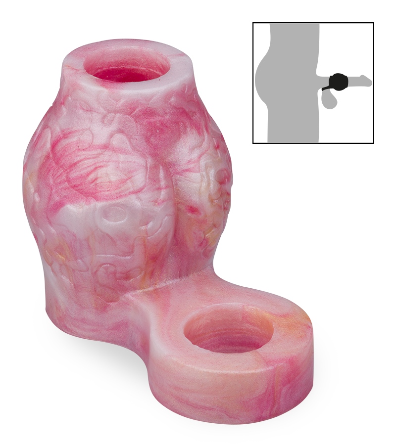 Wolf cock sleeve with knot and ball loop