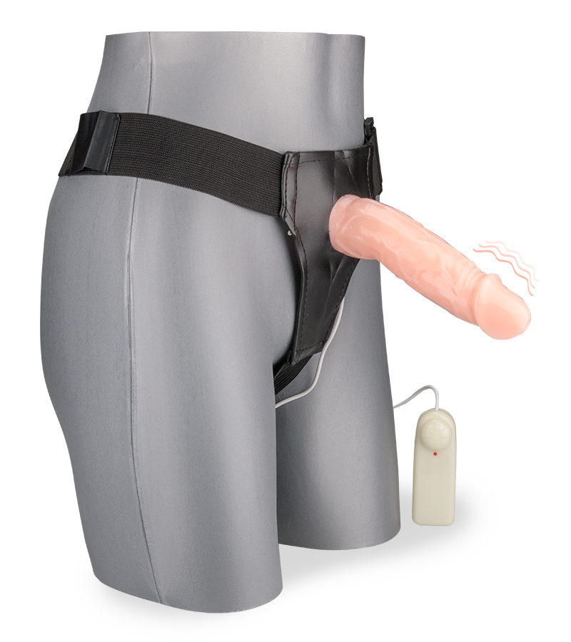 XL-diameter hollow dildo harness