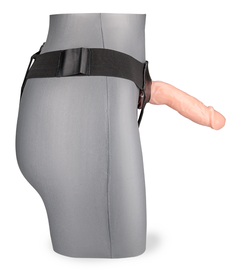 XL-diameter hollow dildo harness