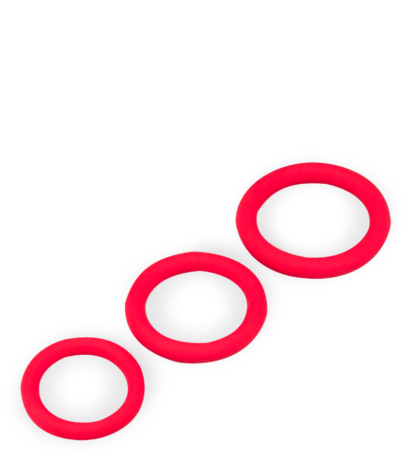 Zoom set of three medical-grade silicone cock rings