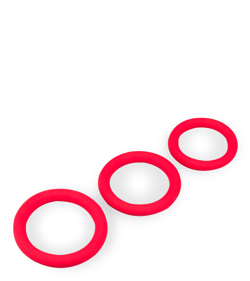 Zoom set of three medical-grade silicone cock rings